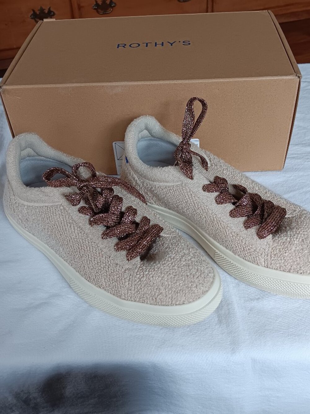 Rothy's Sneaker RS02 Honeybun Boucle 7.5 Women Tan